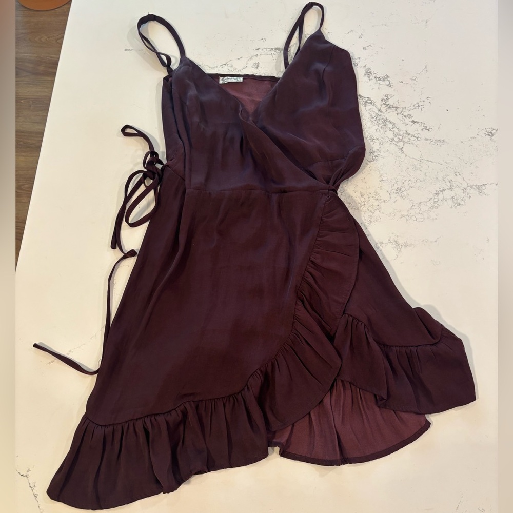 Intimately by Free People cute Burgundy Wrap Dress